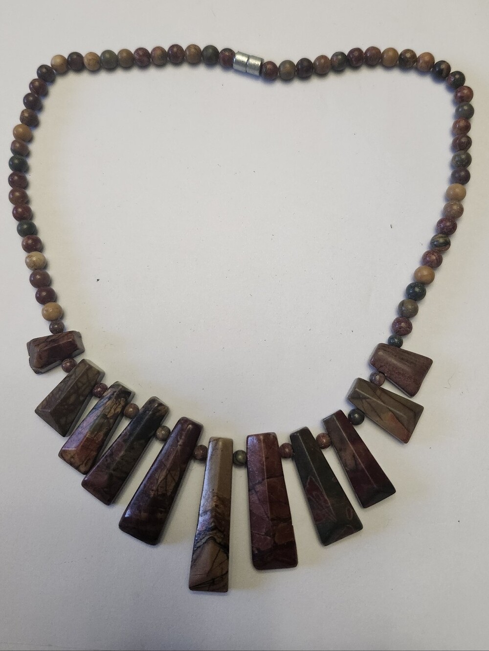 Multi-Tone Natural Jasper Statement Necklace